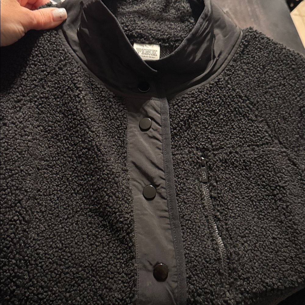 PINK Victoria's Secret Black Teddy Jacket